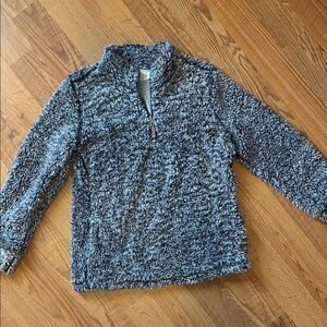 Weatherproof Vintage Sherpa Fleece Quarter Zip Pullover Gray Large